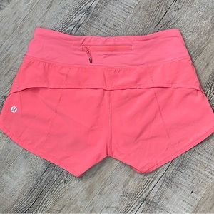Lululemon Pink Speed Shorts size 2